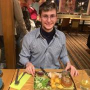 Zac Lewis at Harvester to try out their Christmas dinner