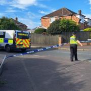Police at the scene of the incident in Swindon
