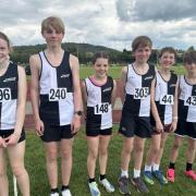 PB Delight! Young Harriers athletes at the Brewer Games on Monday
