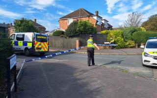 Police at the scene of the incident in Swindon
