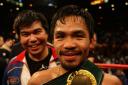 Manny Pacquiao looks into the camera as he celebrates his win against Ricky Hatton in the Light Welterweight Fight at the MGM Grand, Las Vegas back in 2009  Photo: Dave Thompson