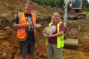 Neville and Sally Hollingworth with some of the finds