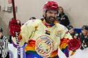 Swindon Wildcats head coach Aaron Nell wearing the club's special pride jerseys during a recent victory over The Bees at the Link Centre 		       Photo: KLM Photography
