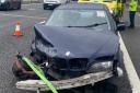The BMW after a crash on the M4