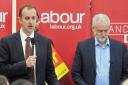 Mark Dempsey introducing Labour leader Jeremy Corbyn during his visit last month. Picture: Thomas Kelsey