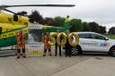 Launching the 500 Corporate Challenge are paramedics Paul Rock and Fred Thompson with Adam Bailey, managing director of Chippenham Motor Company, and Darran McDade, operations director