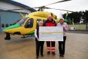 Catherine Senior, Wiltshire Air Ambulance paramedic Dan Tucker and Dorothy McNeish Photo: Jill Crooks