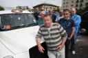 Tony Johnson with fellow cabbies who have refused to travel to Penhill