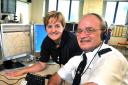 Police dispatcher John Lovell with Inspector Deborah Garnett