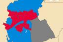 How the wards went in the 2022 election. (Ridgeway, in grey, was not contested)