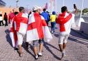 England fans ahead of the FIFA World Cup Group B match at the Khalifa International Stadium, Doha. Picture date: Monday November 21, 2022.Picture: Adam Davy/PA Wire...Use subject to restrictions