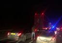 There were lengthy delays on a stretch of the M4 on Friday night.