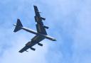 A Boeing B-52 Stratofortress was spotted over Upham Road in Swindon on Thursday.