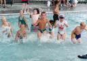 Youngsters having fun in the Coate Water paddling pool in August 1997
