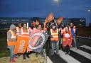 Workers from Amazon's Swindon fulfilment centre took part in a day of action on Wednesday to support striking colleagues in Coventry