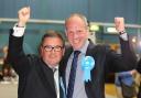 Robert Buckland and Justin Tomlinson hope they might be  celebrating as they did in 2015 at the next election. despite a difficult poll result