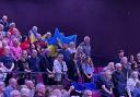 Members of the audience at Madam Butterfly at Swindon's Wyvern Theatre on Sunday evening unfurled the Ukrainian flag to show their solidarity with the Ukrainian National Opera production.