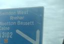 The incorrect motorway signage for Royal Wootton Bassett