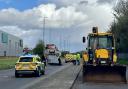 JCB helps collect roof from Great Western Way in Swindon
