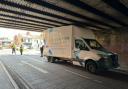 A van stuck under a bridge in Swindon