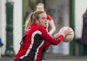 Raychem C’s Emma Robertson in action against Fairford A on Saturday   Picture: DAVE COX