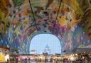 Undated Handout Photo of the Markthal. The dome is decorated with images of the fresh products sold in the hall. See PA Feature TRAVEL Rotterdam. Picture credit should read: PA Photo/Ossip van Duivenbode. WARNING: This picture must only
