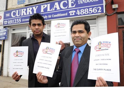 The Best Of Swindon Advertiser Awards - Family Friendly Dining, Indian,Fine dining, Service With A Smile. The Curry Place