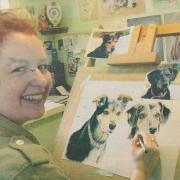 Vikki Loeber from Toothill prepared for an exhibition in Stroud, where the animal portrait specialist was a guest of the Cotswold Craftsmen art and craft group at the town’s museum