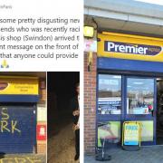 A tweet revealed racist abuse on the front of the Premier store in Cavendish Square
