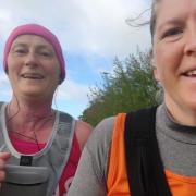 Kaz with her wife Karen on a 50-mile run for charity Photo: Kaz Rose