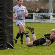 Royal Wootton Bassett score a try Photo: James Booth
