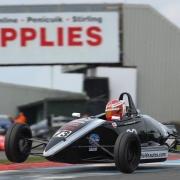 Lucas Romanek in action at Knockhill in the Formula Ford 1600 Championship