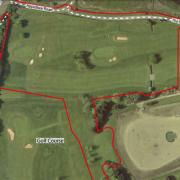 The area of the golf course where the car park and football pitches could be constructed