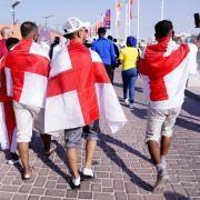 England fans ahead of the FIFA World Cup Group B match at the Khalifa International Stadium, Doha. Picture date: Monday November 21, 2022.Picture: Adam Davy/PA Wire...Use subject to restrictions