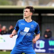 Chippenham’s Pablo Martinez making his first appearance since his cardiac arrest on the pitch near the start of the season