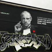 The new mural depicts Marlon Brando from The Godfather film.
