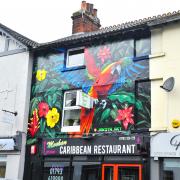 The new mural has been painted outside of Moshan Island Grill in Swindon.