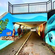 The mural at the underpass was first started in August.