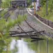 Flooding has caused train routes to be closed (not a picture of the actual flooding).