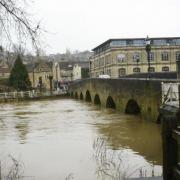 Rising river levels in Bradford on Avon