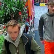 Police are trying to identify the two men in this CCTV image