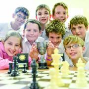 Chess club members, back row, Euan, Daniel and Oliver, middle row, Ross, Josh and Sam, front row, Eleanor and Ross