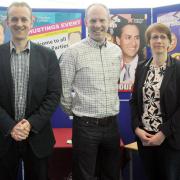 The politicians at Swindon College: Mark Dempsey, Justin Tomlinson and Poppy Hebdon-Leeder. Picture: THOMAS KELSEY