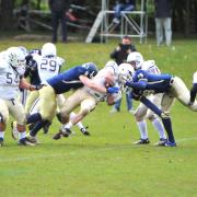 Action from Swindon Storm's (blue) victory over Oxford Saints