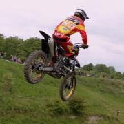 Calne's Jamie Skuse flying high at Foxhill and moving up in to second in the Pro Expert Championship Picture: DAVE RICH