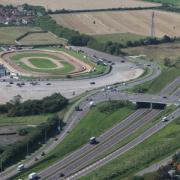 Swindon Stadium is to the left of the A419 in this aerial view by Stuart Harrison