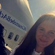 Jazz Carlin boarding the British Airways plane in Rio