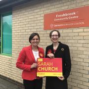 Labour candidate Sarah Church with former MP Julia Drown