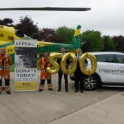 Launching the 500 Corporate Challenge are paramedics Paul Rock and Fred Thompson with Adam Bailey, managing director of Chippenham Motor Company, and Darran McDade, operations director