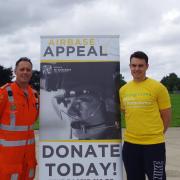 Richard Miller, a Wiltshire Air Ambulance critical care paramedic, with Matt Swift, who is taking part in the New Swindon Half Marathon for the WAA Airbase Appeal